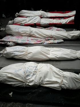 De slachtoffers van uithongering in Yarmouk, 27 januari 2014